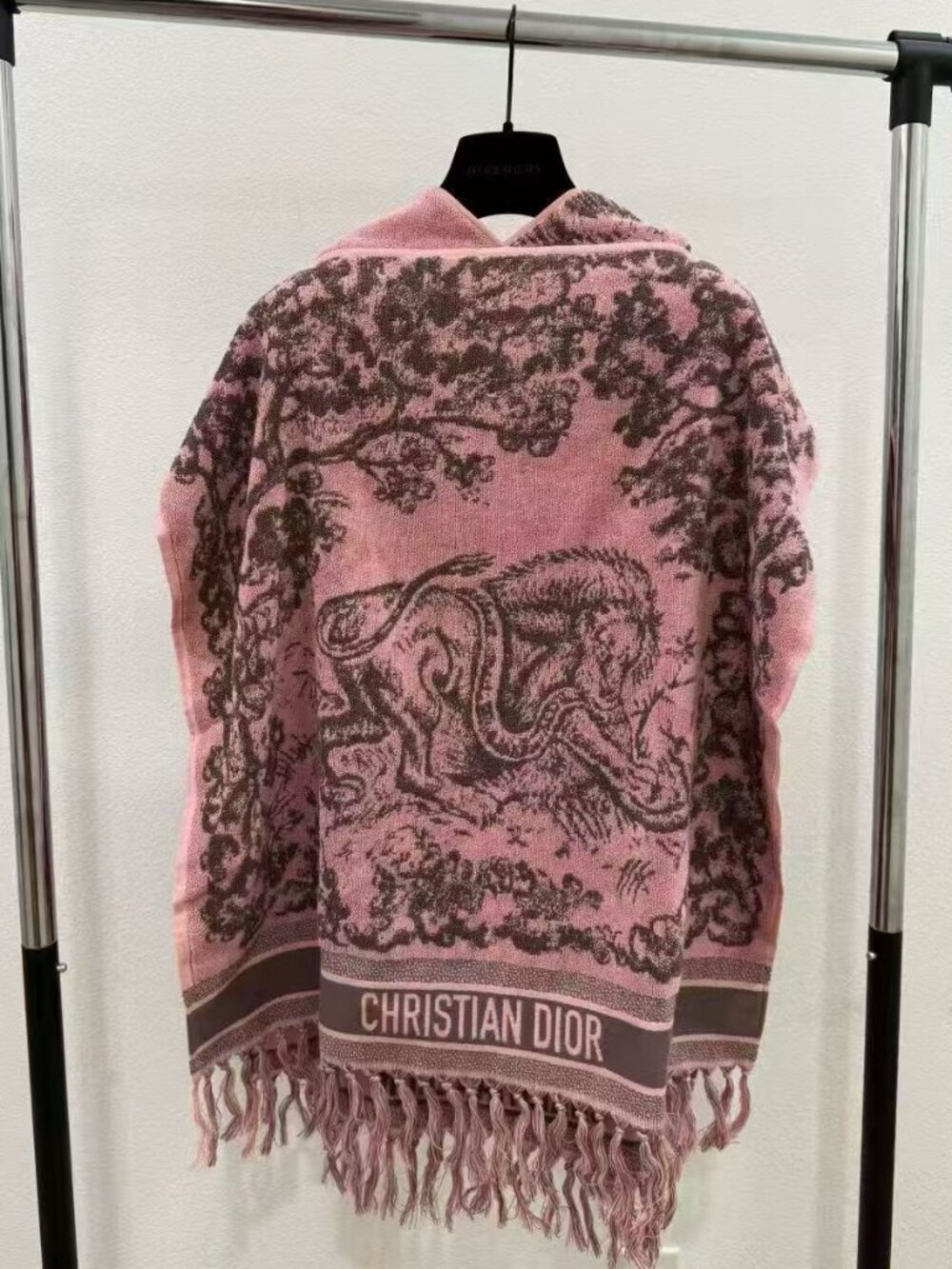 Christian Dior Toile de Jouy Sauvage Hooded Poncho One Size NWT - Picture 3 of 5